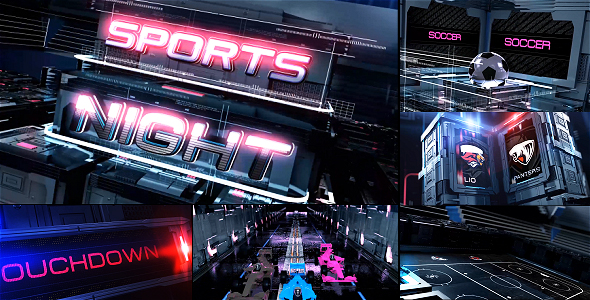 12374体育电视栏目包装动画ae模版,sport broadcast pack