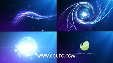 4184旋转炫光Logo演绎动画AE模板,Glowline Logo Reveal - CGUFO